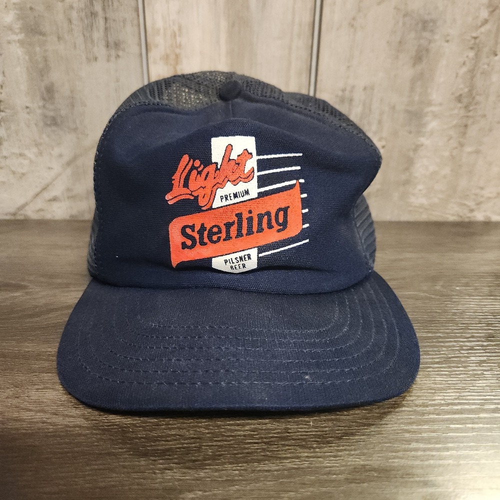 Vintage Sterling Light Pilsner Beer Snapback Trucker Hat Mesh Adjustable Cap USA